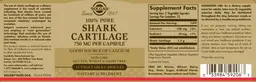 Label for 100% Pure Shark Cartilage