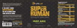 Label for Super Human Hulk Juice Sour Gummy Bear
