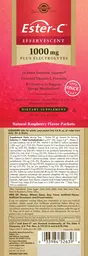 Label for Ester-C Effervescent 1000 mg Natural Raspberry Flavor