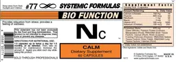 Label for Nc Calm