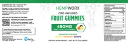 Label for CBD Infused Fruit Gummies