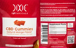 Label for CBD Gummies Natural Mango Flavor