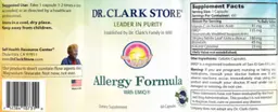 Label for Allergy Formula
