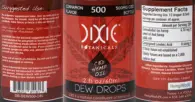 Label for CBD Hemp Oil Dew Drops Cinnamon Flavor