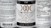 Label for CBD Hemp Oil Dew Drops Natural Flavor