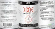 Label for CBD Hemp Oil Dew Drops Natural Flavor