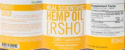 Label for RSHO CBD Capsules Filtered Decarbox
