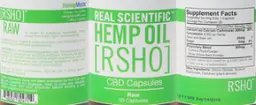 Label for RSHO CBD Capsules Raw
