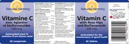 Label for Vitamin C With Rose Hips And Bioflavonoids 500 mg