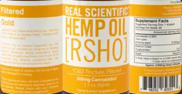 Label for RSHO CBD Tincture: Filtered