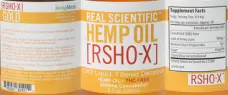 Label for RSHO-X CBD Liquid: Filtered Decarbox