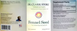 Label for Fennel Seed 550 mg