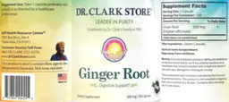 Label for Ginger Root 500 mg