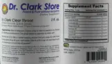 Label for Dr. Clark Clear Throat Winter Immune Spice Syrup