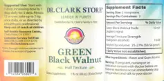 Label for Green Black Walnut Extra Strength