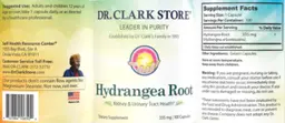 Label for Hydrangea Root 335 mg