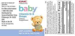Label for Baby Vitamin D-3 Drops Unflavored