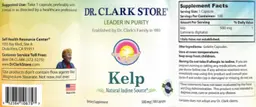 Label for Kelp 500 mg