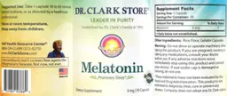 Label for Melatonin 3 mg