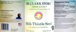 Label for Milk Thistle Seed 500 mg