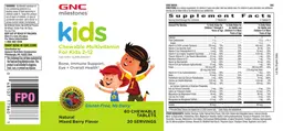 Label for Kids Chewable Multivitamin Natural Mixed Berry Flavor