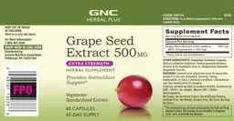 Label for Grape Seed Extract 500 mg