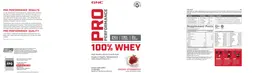 Label for 100% Whey Creamy Strawberry