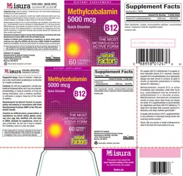 Label for B12 Methylcobalamin 5000 mcg