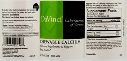 Label for Chewable Calcium