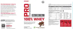Label for 100% Whey Natural Chocolate