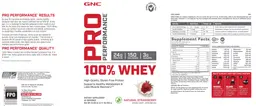 Label for 100% Whey Natural Strawberry