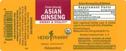 Label for Asian Ginseng