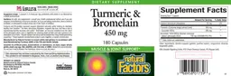 Label for Turmeric & Bromelain 450 mg
