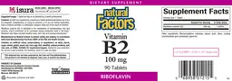 Label for Vitamin B2 100 mg