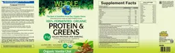 Label for Protein & Greens Organic Vanilla Chai
