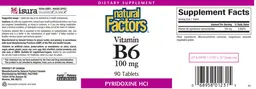 Label for Vitamin B6 100 mg