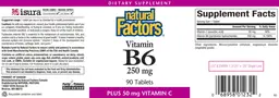 Label for Vitamin B6 250 mg