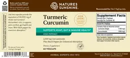 Label for Turmeric Curcumin