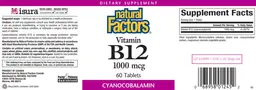 Label for Vitamin B12 1000 mcg