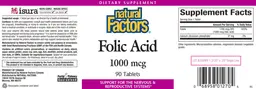 Label for Folic Acid 1000 mcg