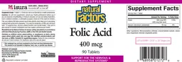 Label for Folic Acid 400 mcg