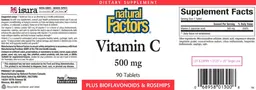 Label for Vitamin C 500 mg