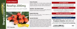 Label for Rosehip 2000 mg