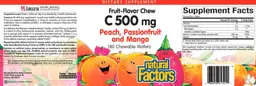 Label for C 500 mg Fruit-Flavor Chew