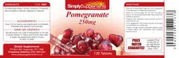 Label for Pomegranate 250 mg