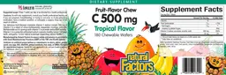 Label for C 500 mg Fruit-Flavor Chew Tropical Flavor