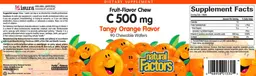 Label for C 500 mg Fruit-Flavor Chew Tangy Orange Flavor