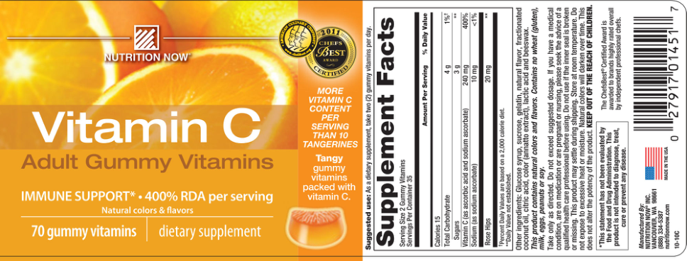 Label for Vitamin E Adult Gummy Vitamins
