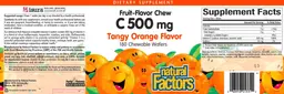 Label for C 500 mg Fruit-Flavor Chew Tangy Orange Flavor