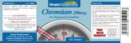 Label for Chromium 200 mcg